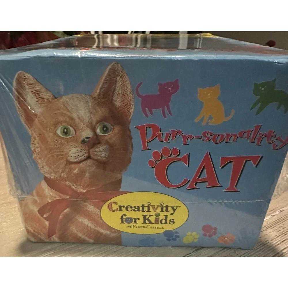 Vintage Cat Purr-sonality Textured Statue Painting Kit Faber-Castell USA 